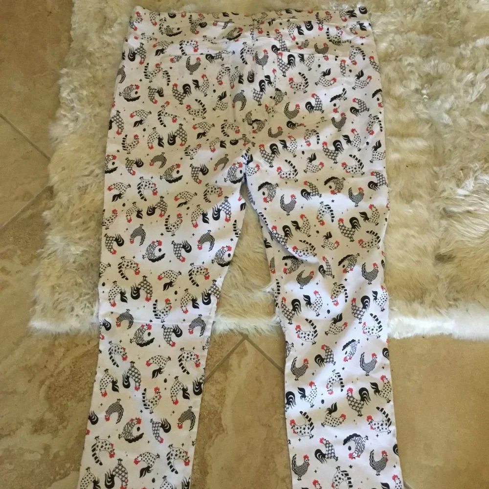 Unique Vintage rooster print pants and top set size 3x and 2x New (fits 2x) - Picture 2 of 7